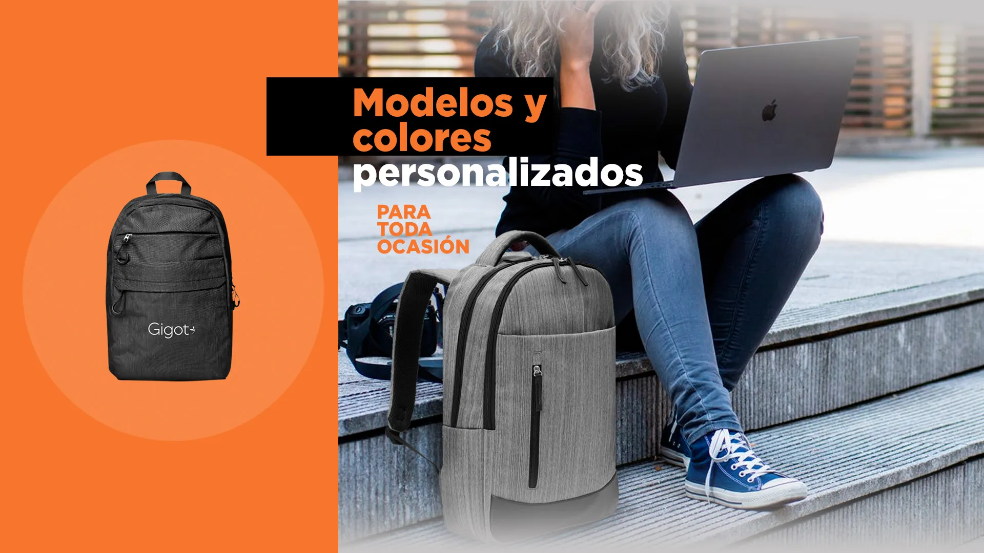 Mochilas personalizadas en modelos y colores para toda ocasión, con compartimiento portanotebook.