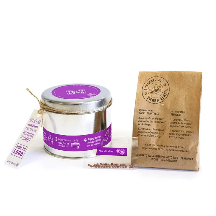 Kit plantable con maceta de hojalata — imagen principal